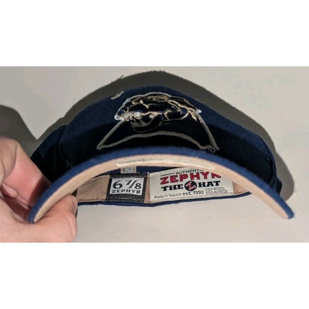 Pitt Panthers Zephyr Z Hat Fitted Cap Men's 6 7/8 Navy Gold Panther Pittsburgh - Picture 6 of 9